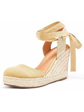 Women’s Camel Espadrille Wedge Sandals